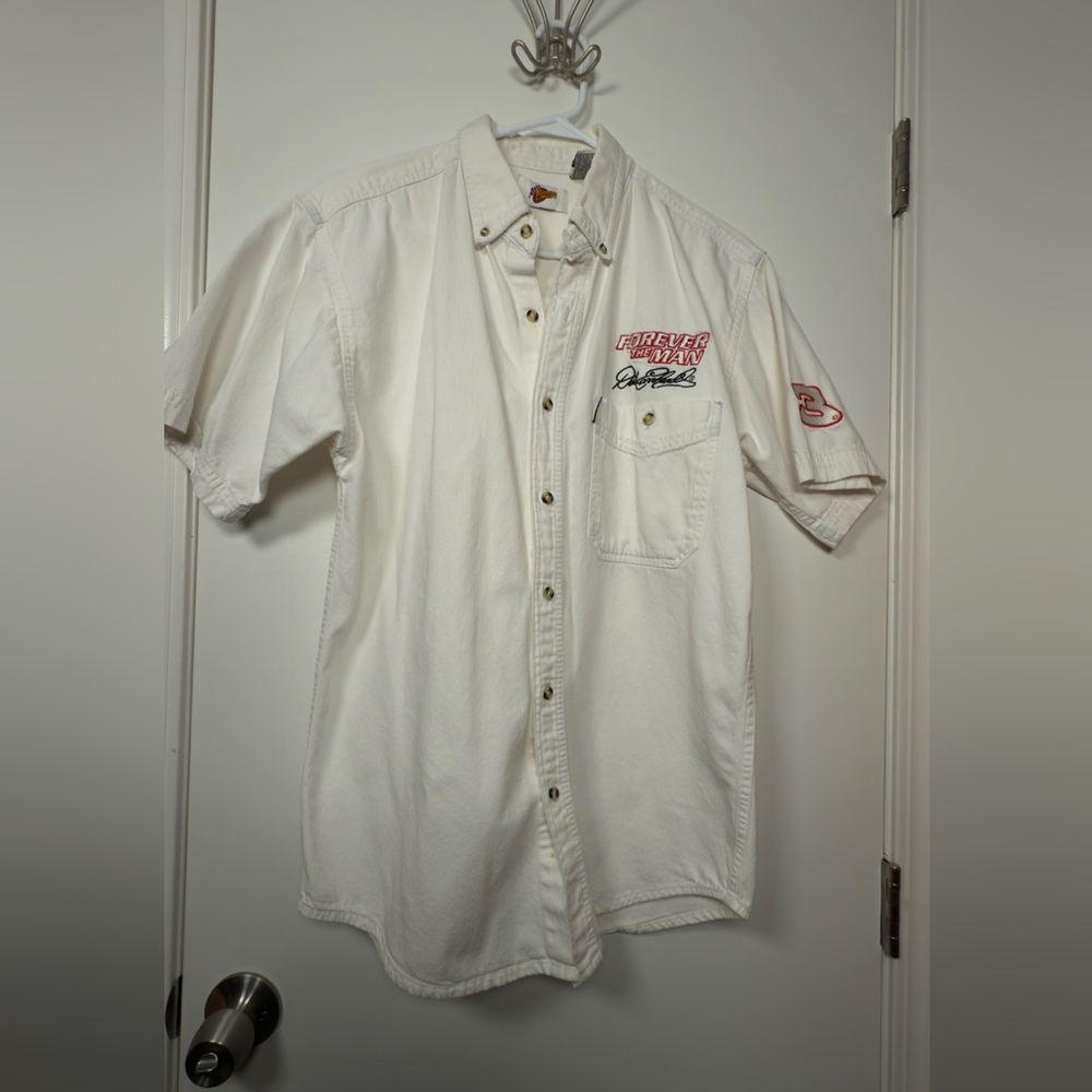 VINTAGE Dale Earnhardt NASCAR white button up